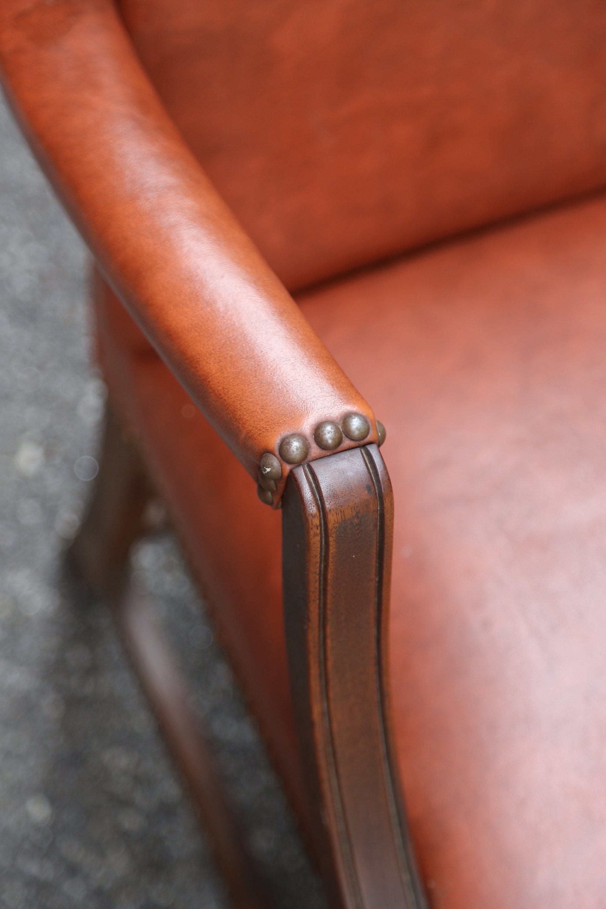 2 Vintage Leather Chairs Nailhead Trim Office Study Furniture Etsy
