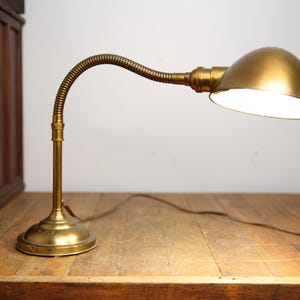 Antique Faries Desk Lamp Brass Bankers Light Vintage shade art deco adjustable gooseneck