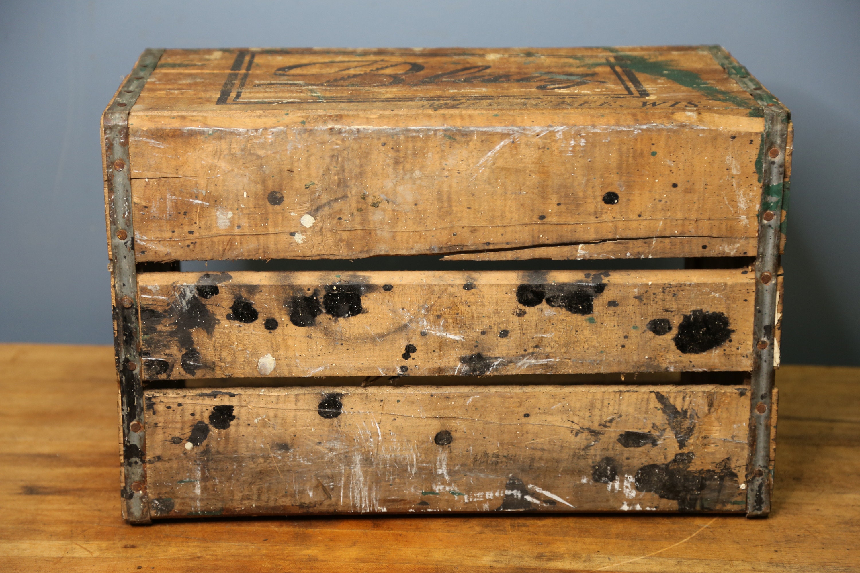 Boxes & Bins Wisconsin Brewery Storage Beer Bottle Barware Bar Decor