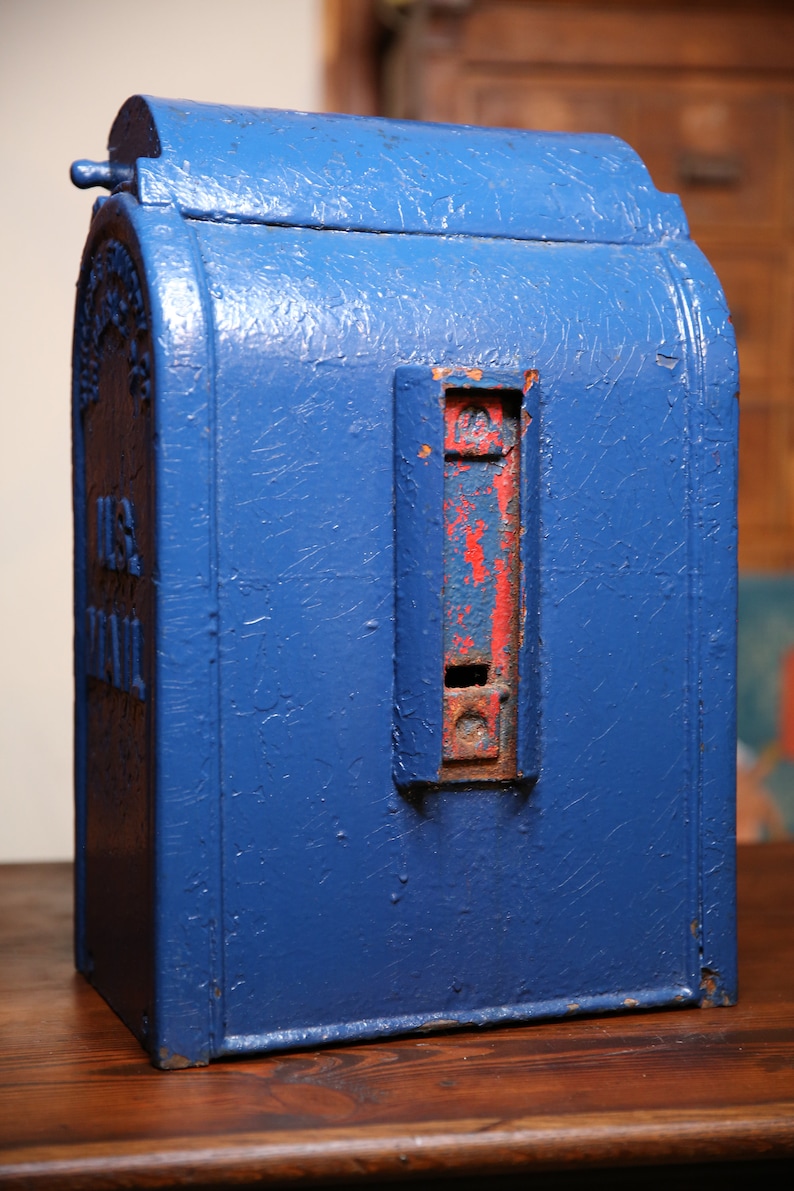 Antique Cast Iron Mailbox 1929 Carlisle PA Original Paint Etsy