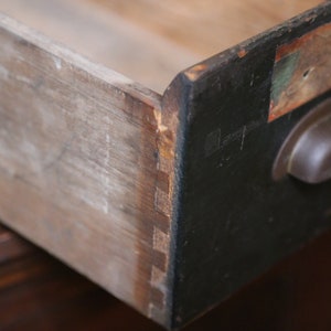 Armario de boticario antiguo 4 cajón de madera organizador de | Etsy