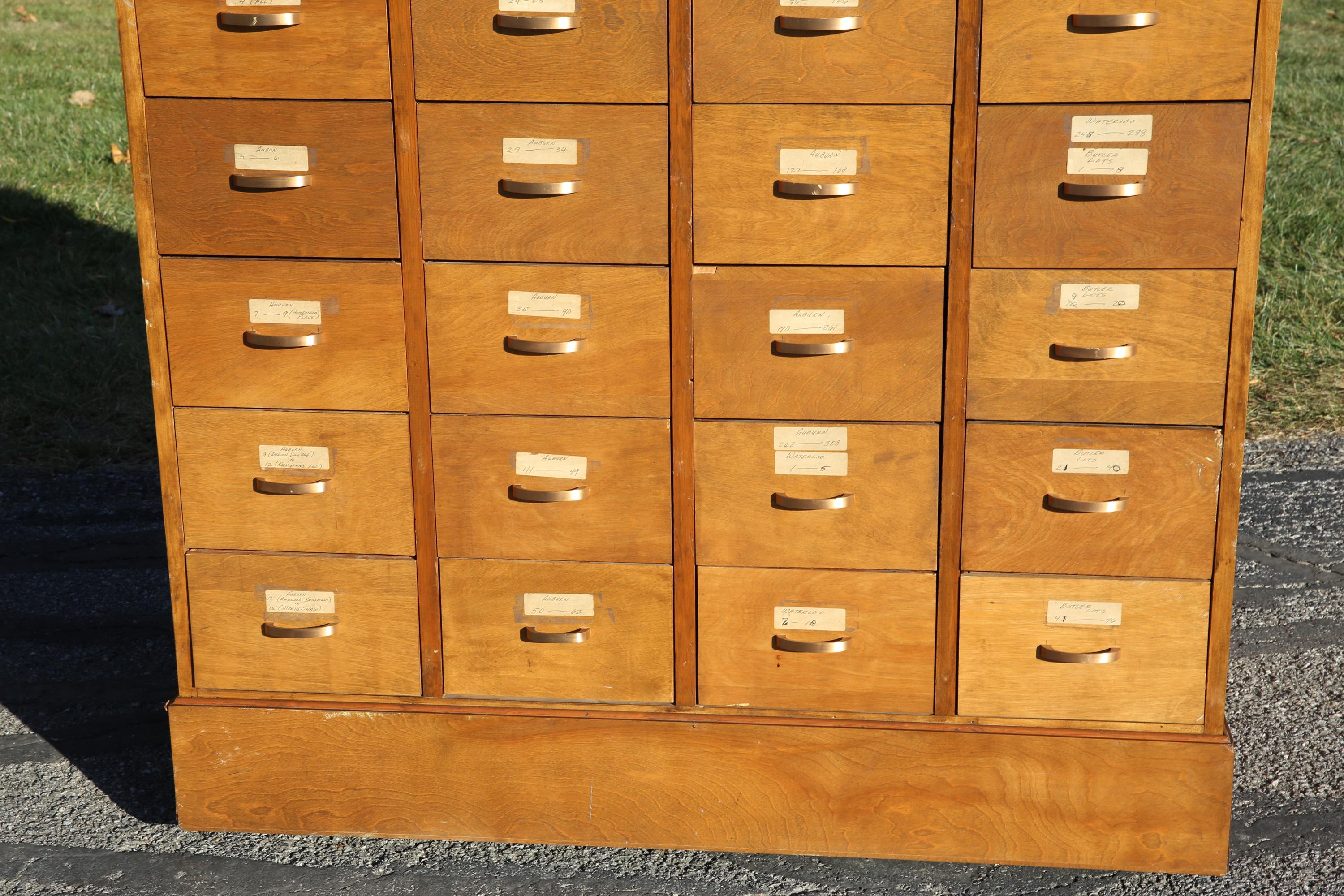 Vintage Library Card Catalog Wood Apothecary Drawer File Cabinet Office ...
