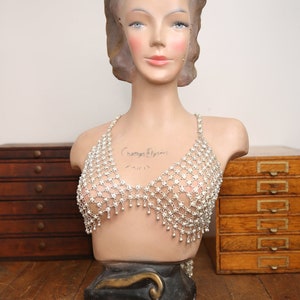 Vintage French Paris Lady Woman Hat Bust Head Champs Elysees Mannequin Plaster Store display Antique Art Deco Jewelry Stand statue