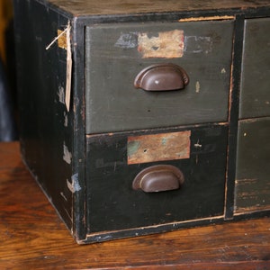 Armario de boticario antiguo 4 cajón de madera organizador de | Etsy