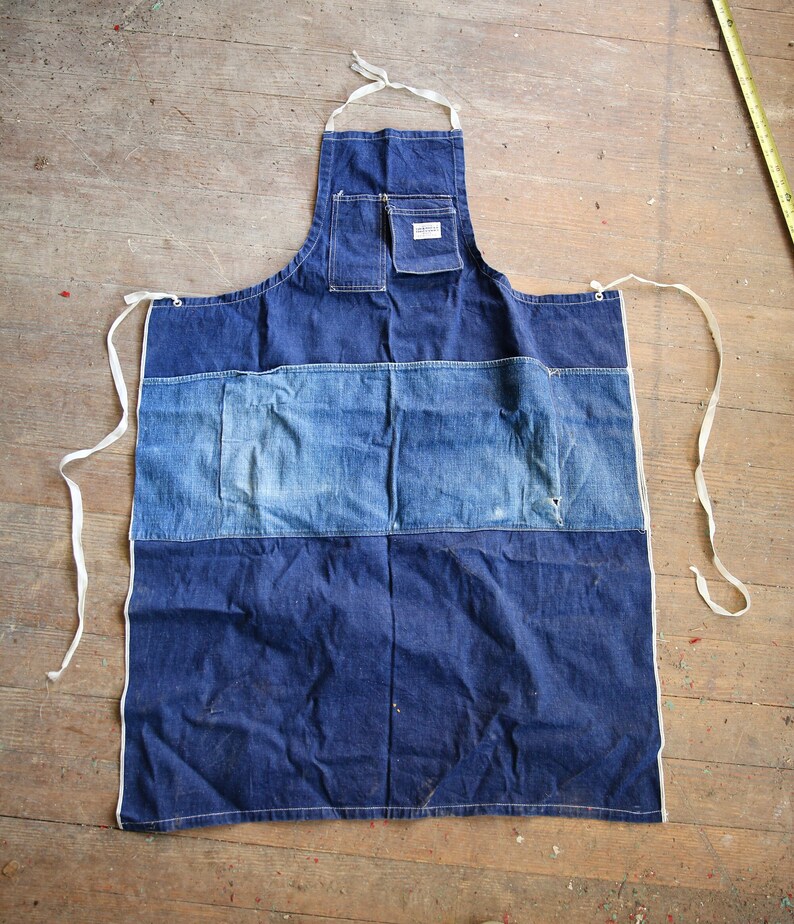 Vintage Denim Work Apron Union Made Hercules Workwear Machinist Artist