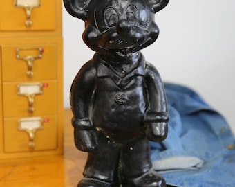 Vintage Mickey Mouse Statue Tall Cement Concrete Outdoor Garden Disney Figurine