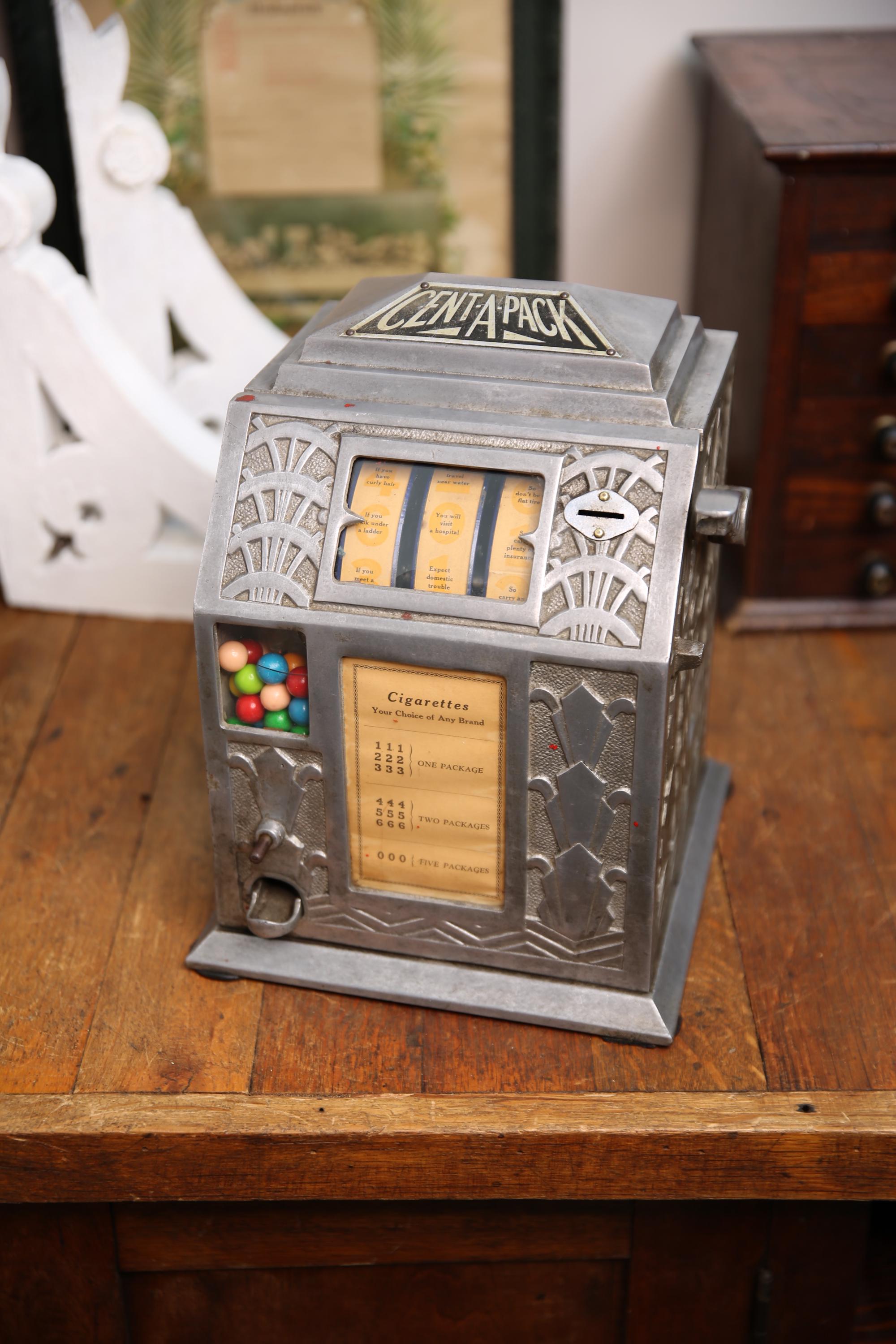 Vintage 1935 Art Deco Penny Slot Machine Cigarette Trade