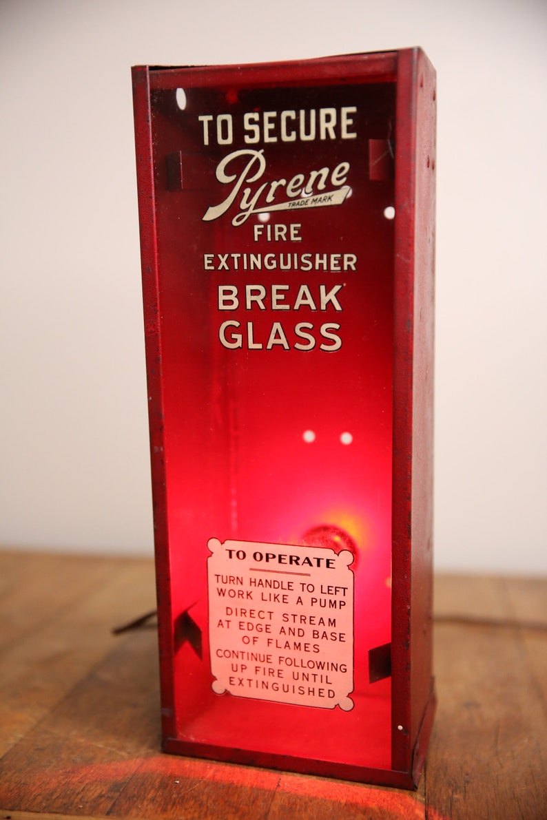 Vintage Pyrene Fire Extinguisher Breakaway Glass Etsy
