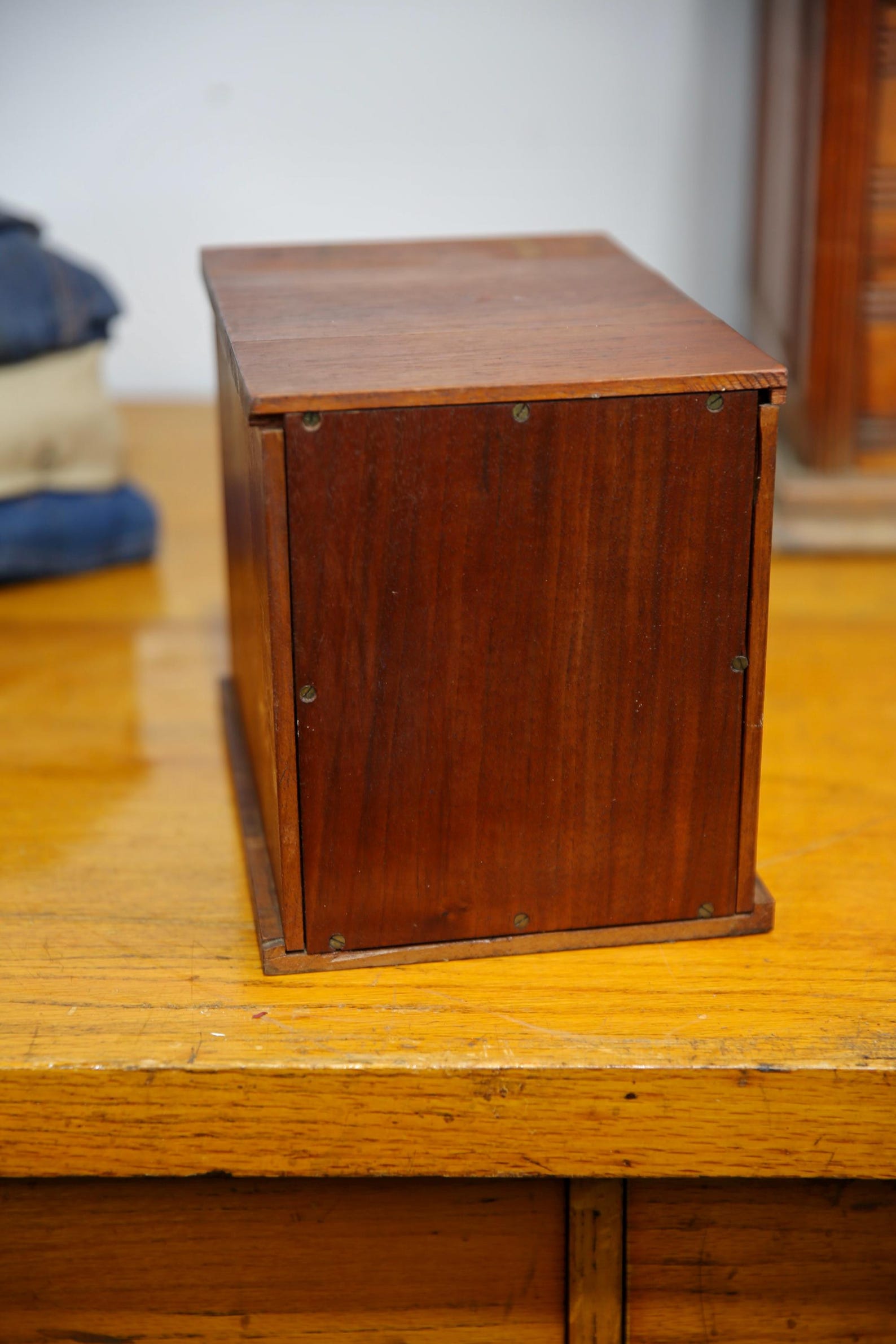 Antique Optometrist Apothecary Cabinet Wood Tool Box Eyeglass Display ...