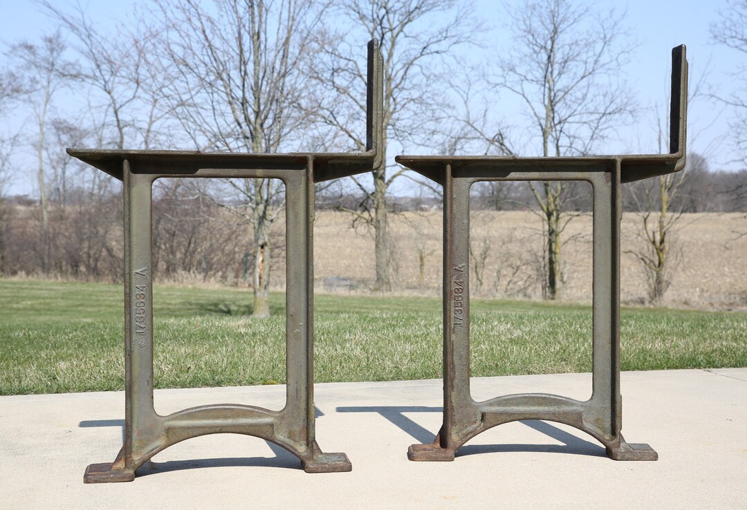 Antique Cast Iron Table Legs Industrial Workbench Desk Kitchen Etsy