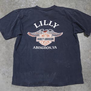 Vintage Harley Davidson 90th Anniversary 1993 Shirt Mens L Biker Motorcycle Fade black Faded