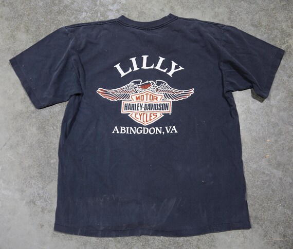 HURLEY DAVIDSON 90's Fade Black ロンTee M HURLEY DAVIDSON 90's