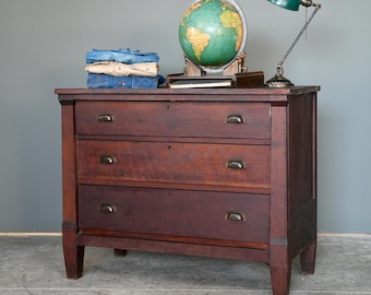 Antique Apothecary Cabinet industrial wood Counter Kitchen Island Dresser vintage