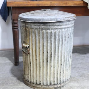 Vintage Industrial Garbage Can - Etsy