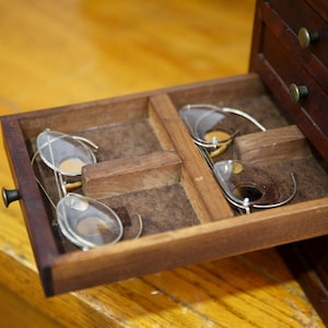 Antique Optometrist Apothecary Cabinet Wood Tool Box Eyeglass Display ...