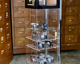 Vintage Kodak Camera Store Display Case Film Cabinet Light up Box