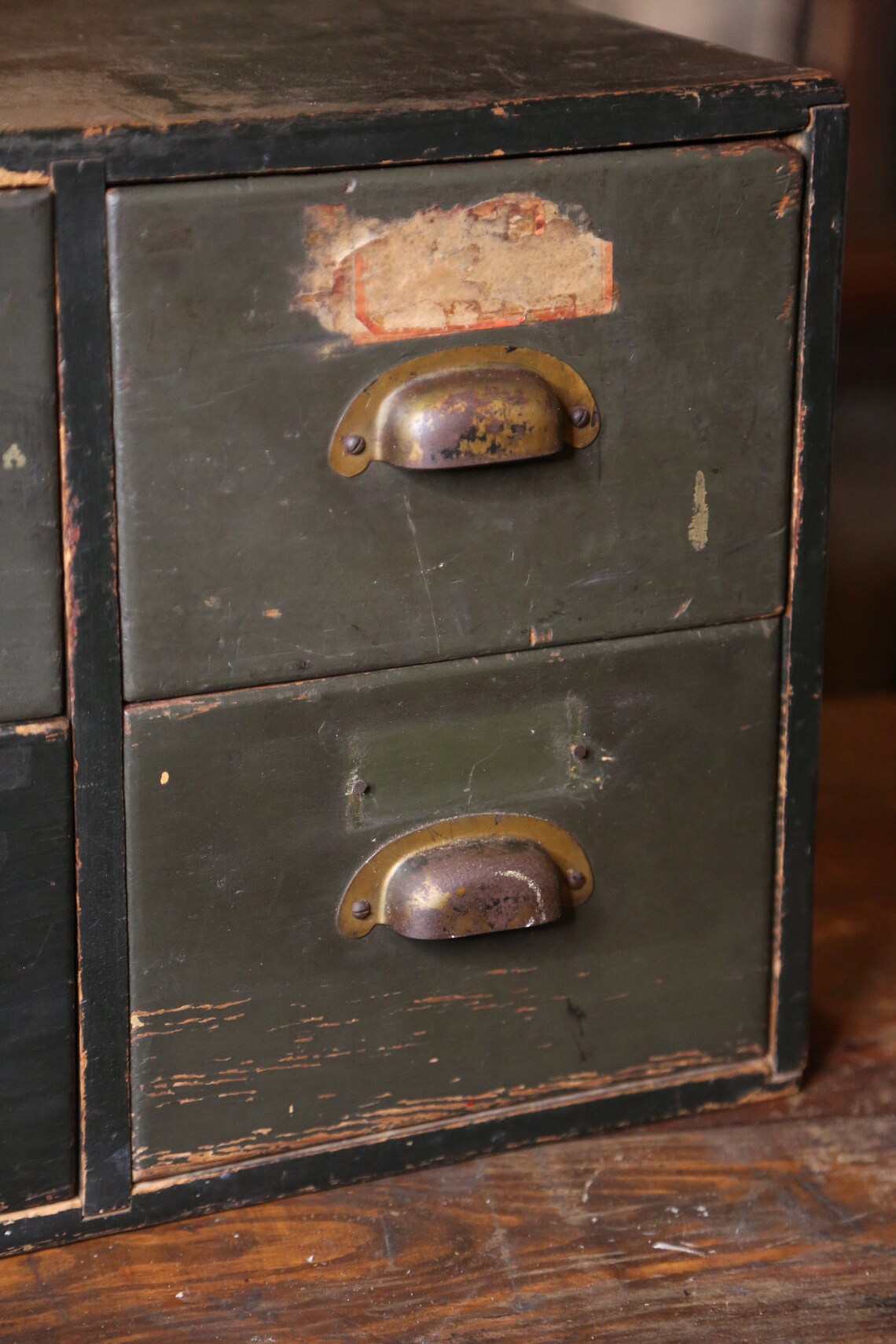 Armario de boticario antiguo 4 cajón de madera organizador de | Etsy