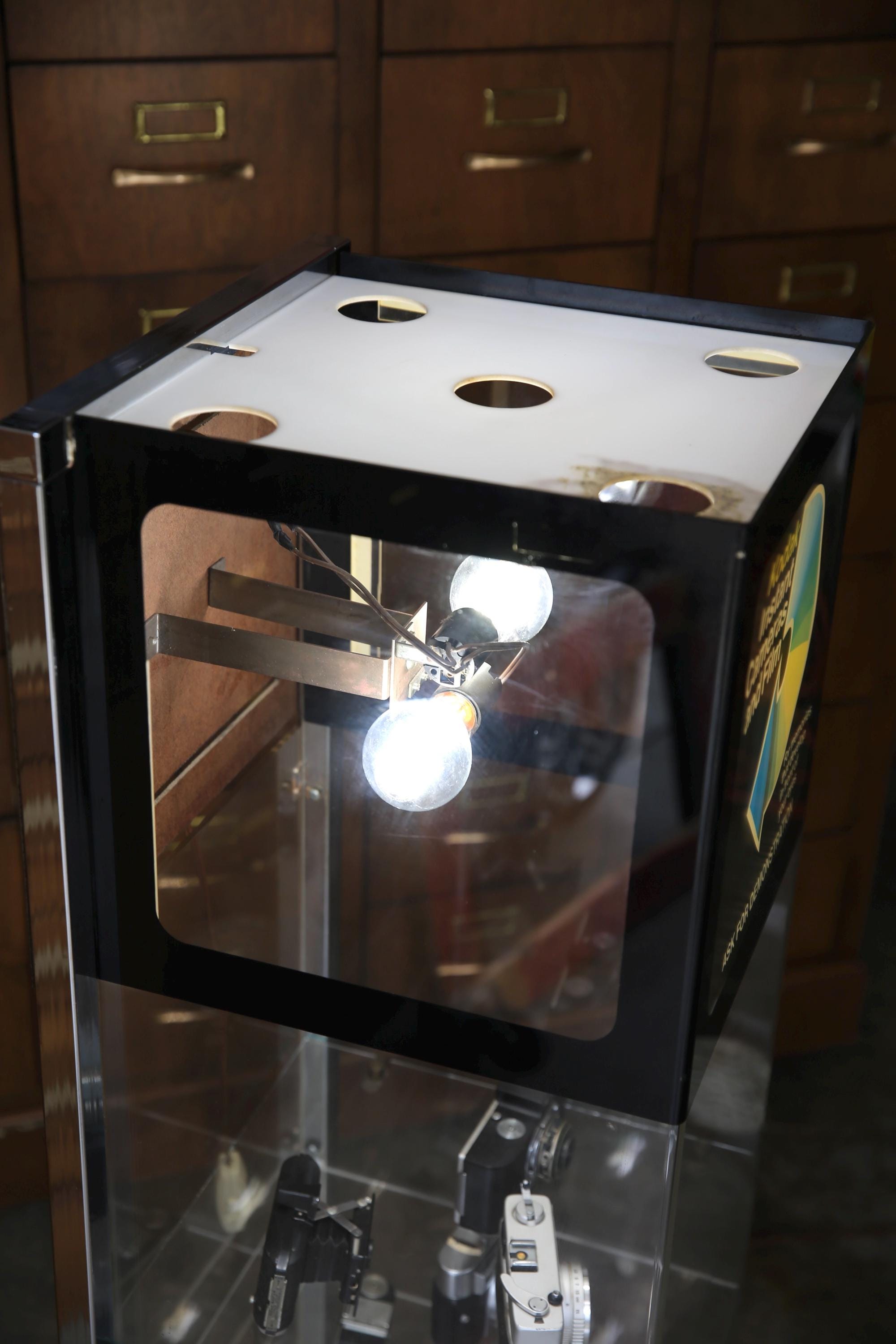 Vintage Kodak Camera Store Display Case Film Cabinet Light up Box