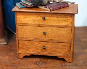 Antique Apothecary Spice Cabinet Vintage Wood Drawer countertop jewelry box