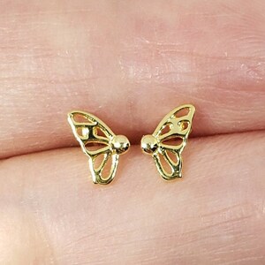 Sterling Silver Butterflies Earrings Gold & Silver Stud Earrings