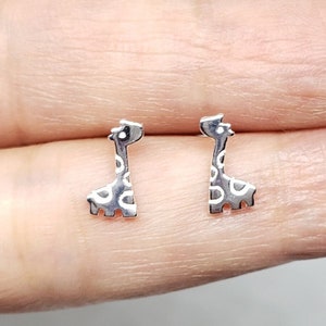 Sterling Silver Giraffe Earrings 925 Sterling Silver Spotted Giraffes Stud Earrings