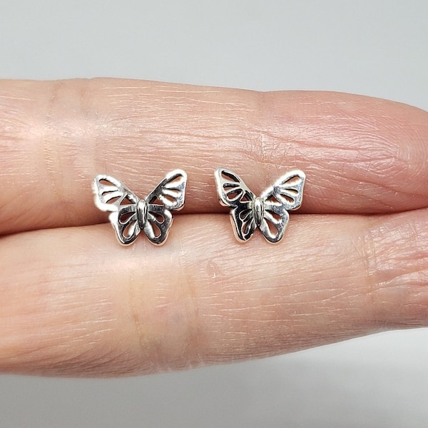 Sterling Silver 3D Butterflies Earrings