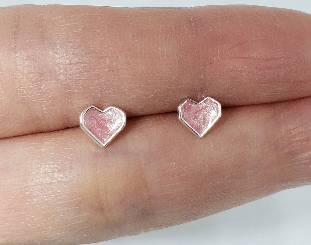 Pink Heart Earrings - Etsy