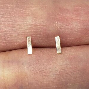 Rose Gold Rod Earrings Sterling Silver | Geometric Classic Simple Earrings Husband Gift Her Birthday Present Boyfriend Son Wife Girlfriend