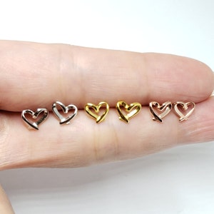 Sterling Silver Heart Earrings Rose Gold Heart Stud Earrings