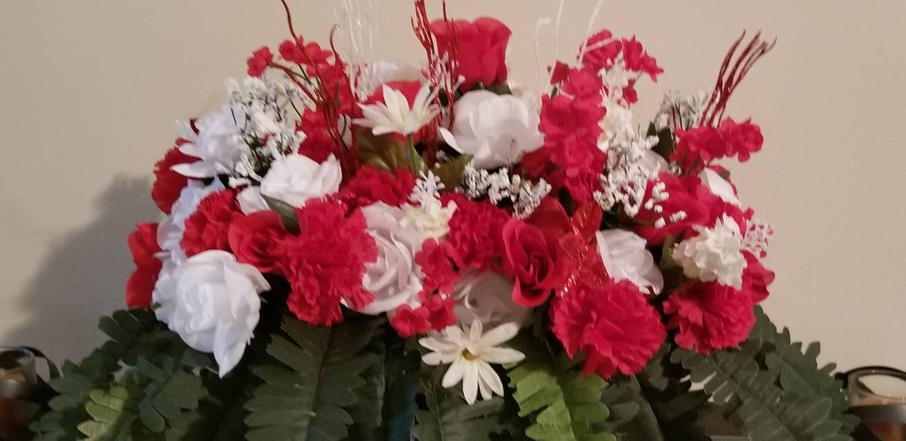 Wreath Graveside Saddle Flowers, Grave Saddle, Cemetery Floral Wreath