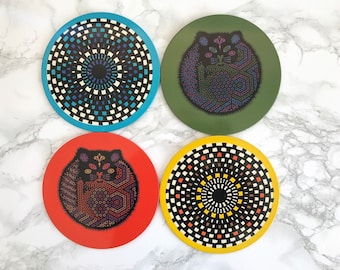 Vintage Graphic Trivets - 1970s Trivets