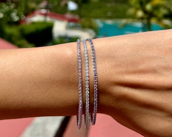 Classic Tennis Bracelet – Sterling Silver CZ Adjustable Bracelet