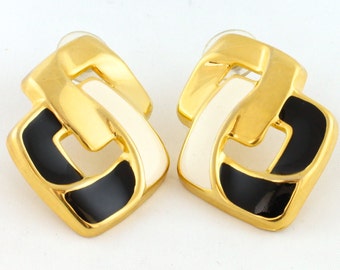 Boucles d’oreilles Vintage chic noir & blanc