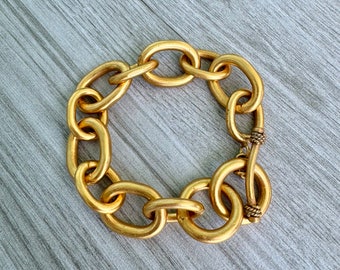 24K Gold Plated Chain Bracelet – Handmade Statement Jewelry