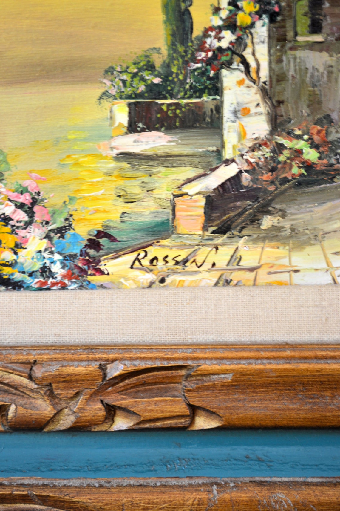 Signed Original Oil on Canvas Known artist Rossini painting Etsy