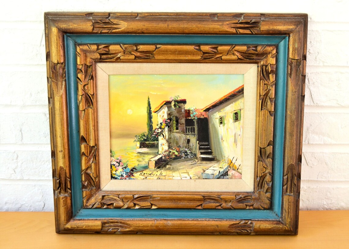 Signed Original Oil on Canvas Known artist Rossini painting Etsy