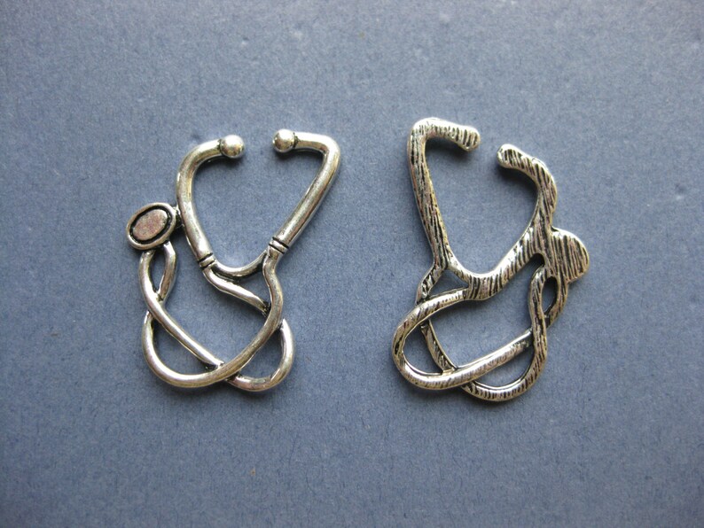 4 Stethoscope Charms Stethoscope Pendant Doctor Charm Etsy