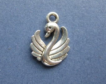 Charme Cygne Vintage En Argent Sterling 925 - 6,3 G, 2,5 Cm, Gros Modèle