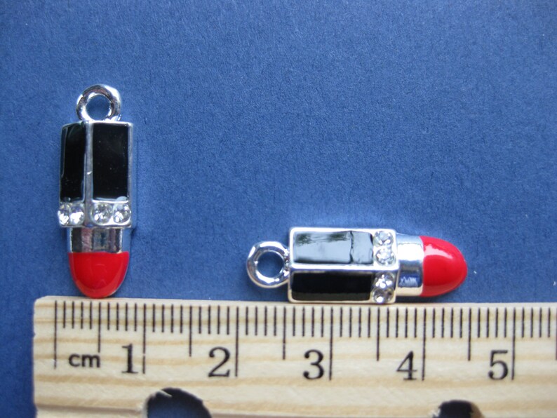 5 Lipstick Charms Lipstick Pendants Makeup Charm Etsy