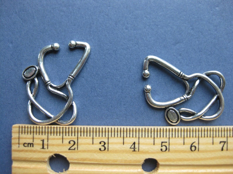4 Stethoscope Charms Stethoscope Pendant Doctor Charm Etsy