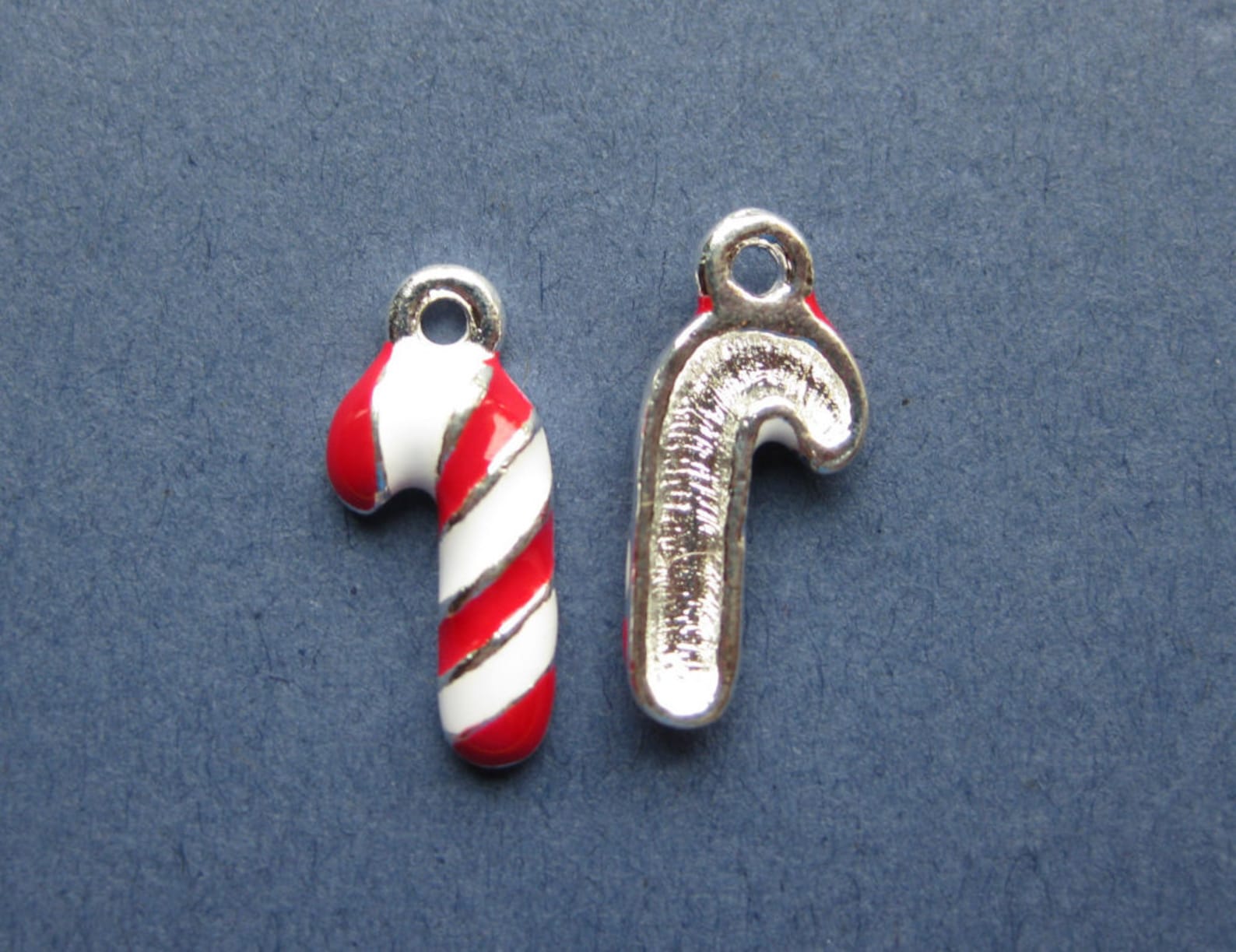 5 Candy Cane Charms Candy Cane Pendants Candy Cane Etsy