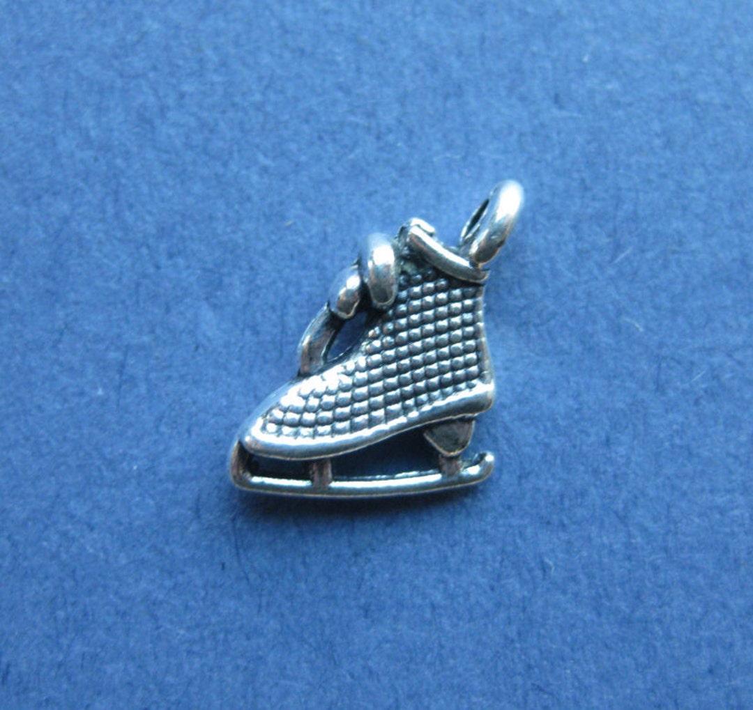10 Ice Skate Charm Ice Skate Pendant Figure Skating Charm Sports Charm Antique Silver 12mm X
