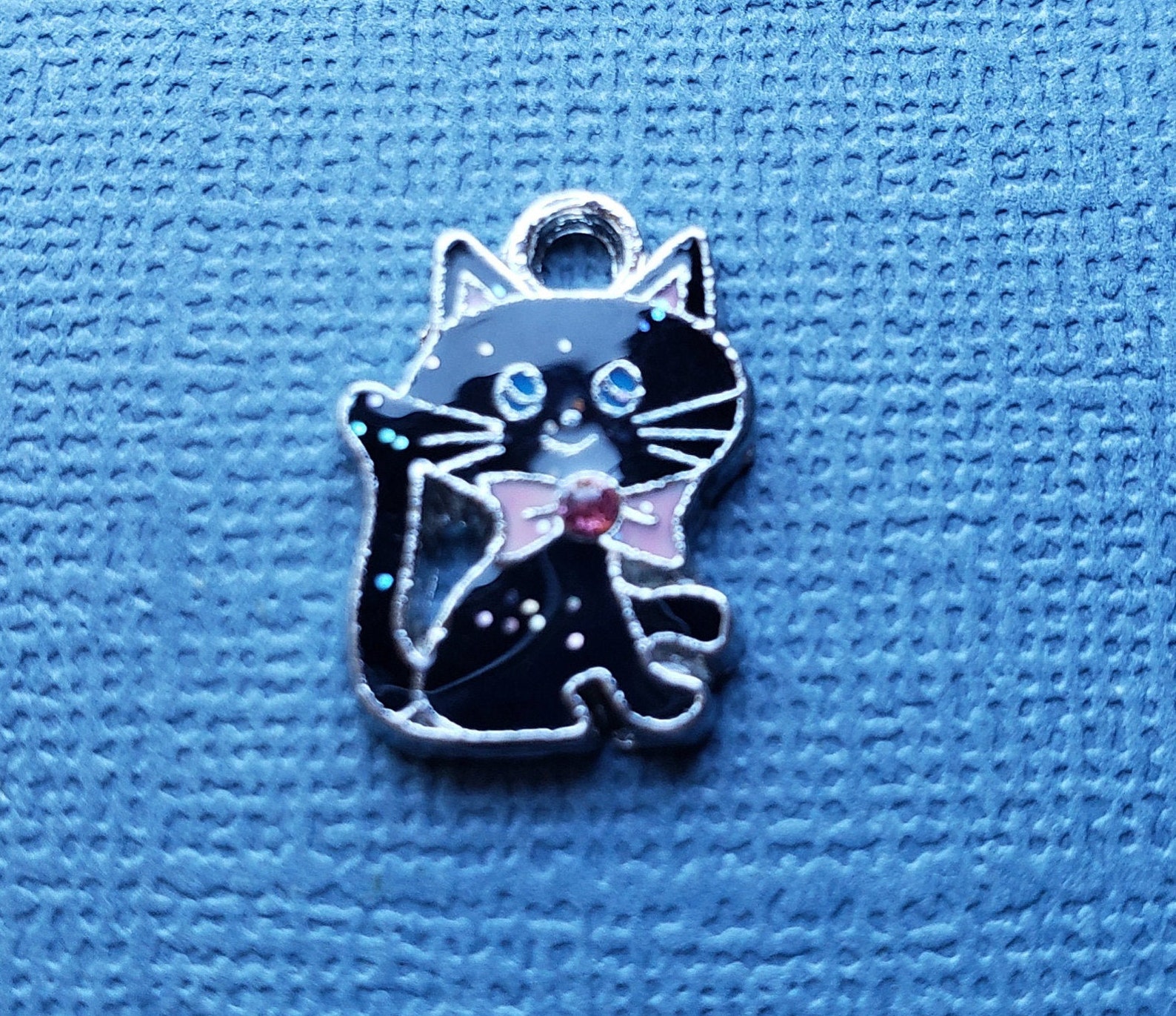 5 Cat Charms Cat Pendants Halloween Charm Enamel Cat Etsy