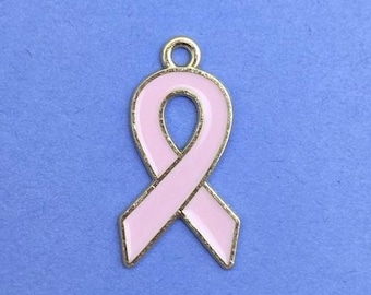 5 Ribbon Charms - Ribbon Pendants - Ribbons - Cancer Awareness - Enamel Charm -- (R3-12530)