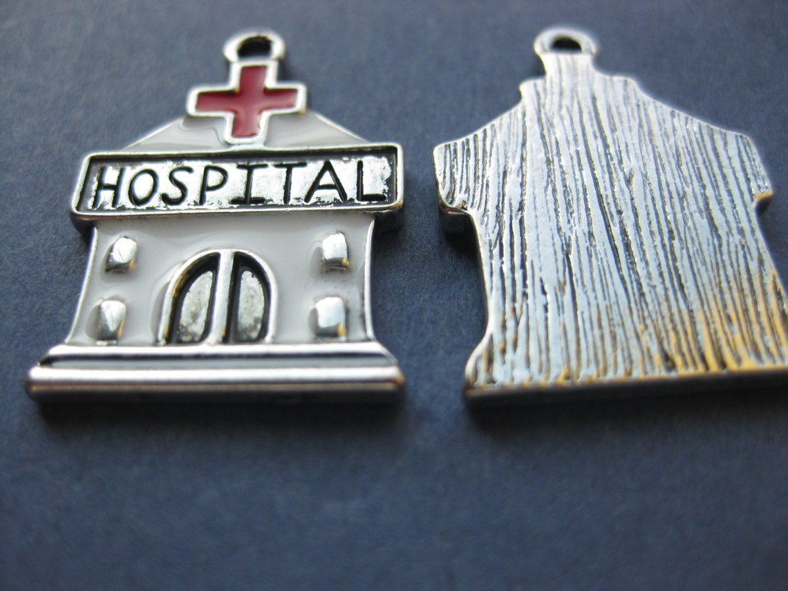 5 Hospital Charms Hospital Pendants Hospital Medical - Etsy