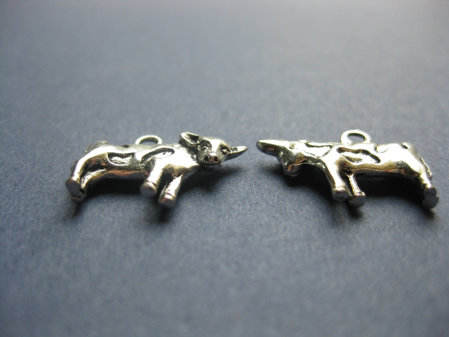 Charme Vache En Argent Sterling Vintage - 2,8 G, 1,9 Cm, Argent 925, Occasion En Bon état
