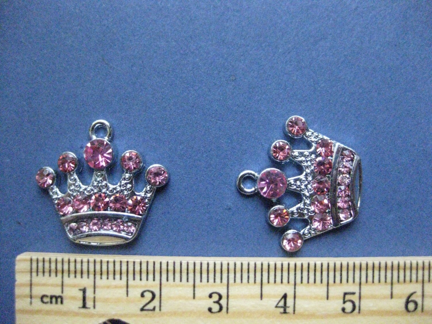 5 Rhinestone Crown Charms Rhinestone Crown Pendants Etsy