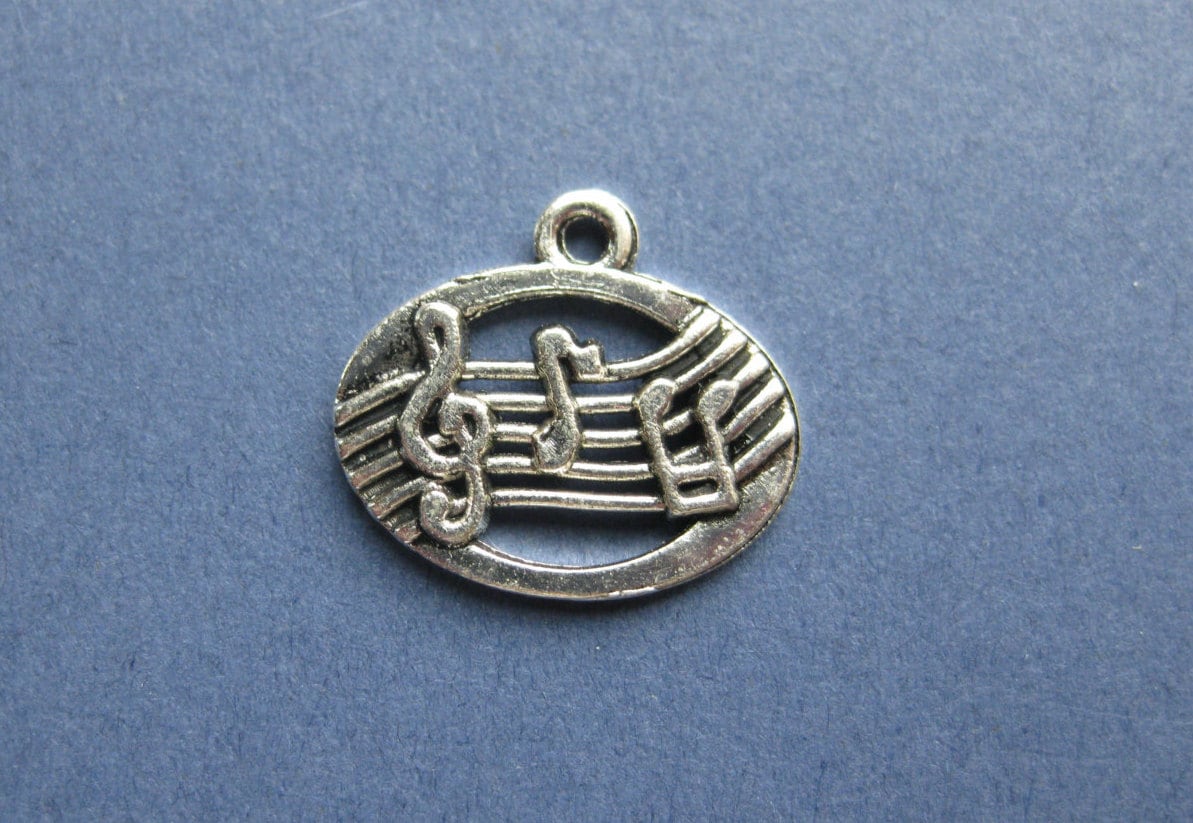 10 Music Note Charms Music Note Pendants Musical Notes Etsy