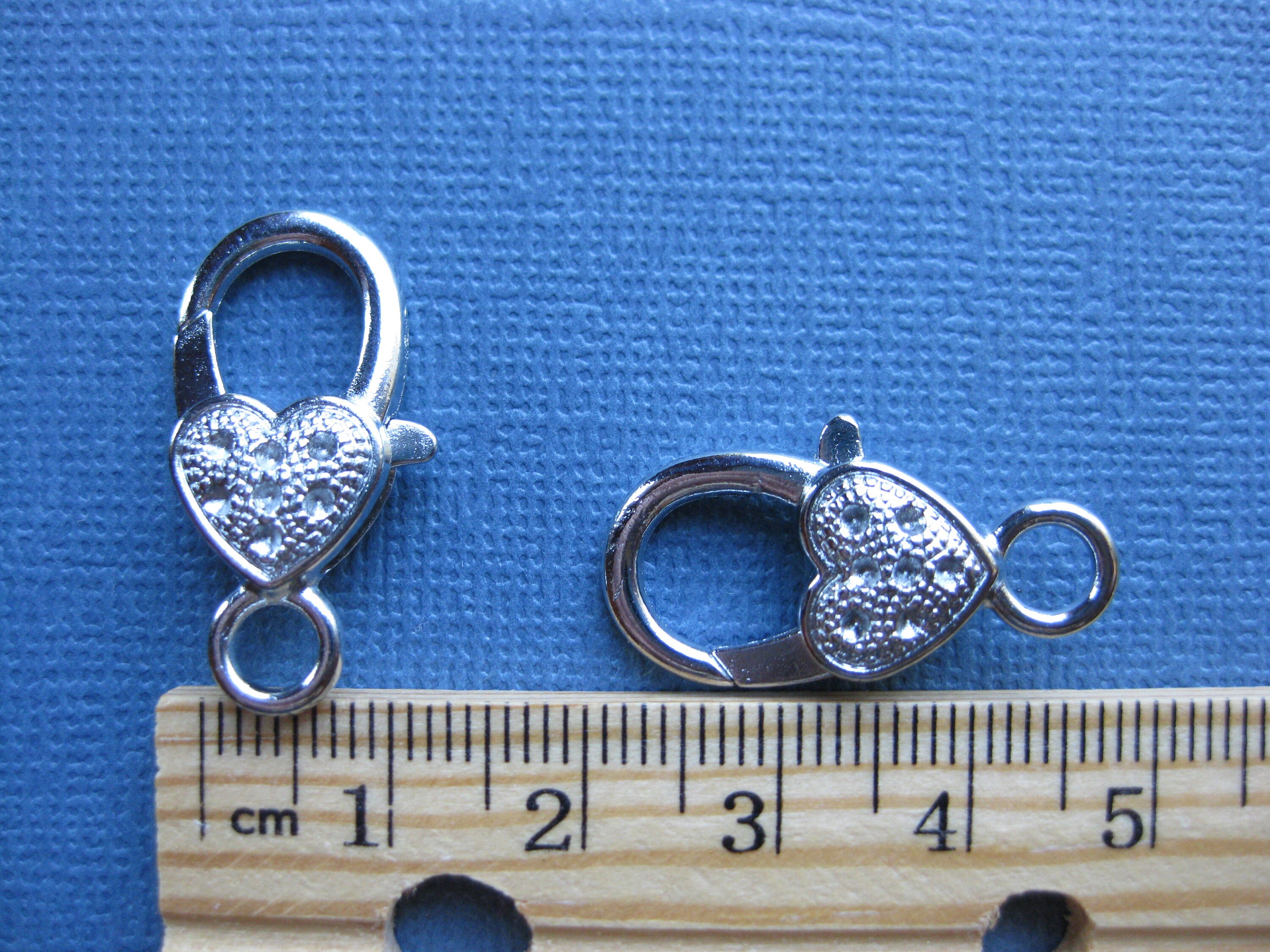 5 Heart Lobster Clasps Silver Tone Lobster Clasps 27mm X Etsy