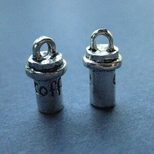 5 Coffee Cup Charms - Coffee Pendants - Coffee Charm - Coffee Cup - Drink Charms - Drinks - Coffee - 8mm x 15mm -- (B1-12139)